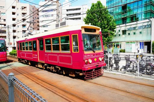 東京さくらトラムの電車 東京さくらトラムの電車 東京さくらトラム,都電荒川線,電車の写真素材