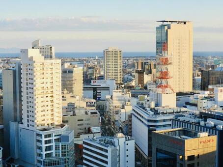 静岡市中心市街地遠景2 静岡市,葵タワー,大都市の写真素材