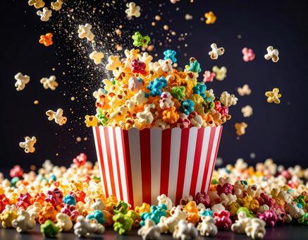 はじけるカラフルなポップコーン2 はじけるカラフルなポップコーン2の写真