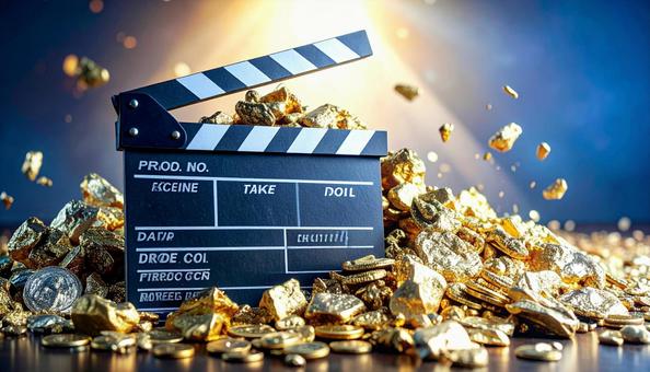 映画収入 カチンコとミニチュアの金塊 映画収入 カチンコとミニチュアの金塊の写真