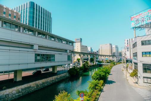 【沖縄】那覇市の街並み 【沖縄】那覇市の街並み 沖縄,那覇市,モノレールの写真素材