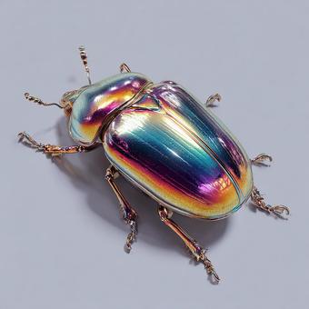 精巧な玉虫色の昆虫のオブジェ 精巧な玉虫色の昆虫のオブジェの写真