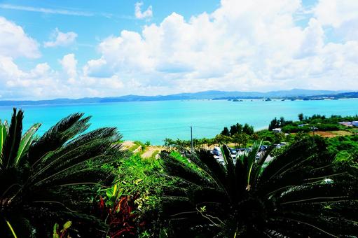 古宇利島からの景色 古宇利島,旅行,絶景の写真素材