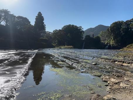 轟の滝公園　(嬉野) 秋,秋空,景色の写真素材