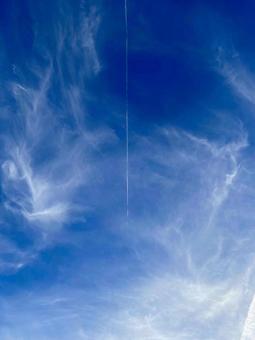 飛行機雲 飛行機雲,雲,空の写真素材