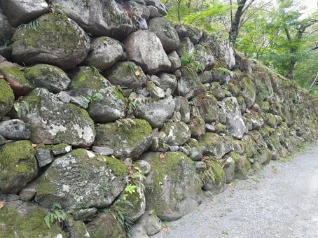 石垣 石垣 野面積,石垣,不揃いの写真素材