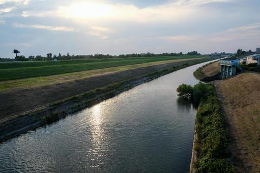 さいたま市の鴨川 鴨川,荒川,さくら草橋の写真素材