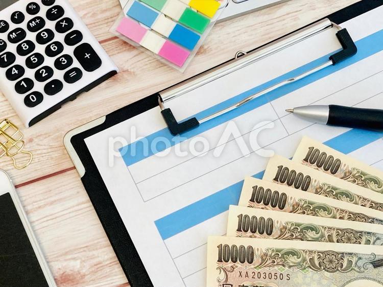 お金の管理をする お金,表,管理の写真素材