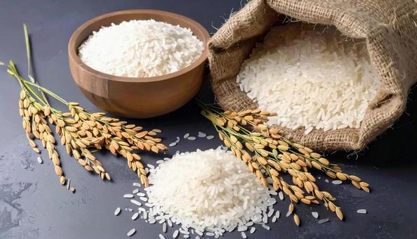 米と稲穂 秋 収穫 米と稲穂 秋 収穫の写真