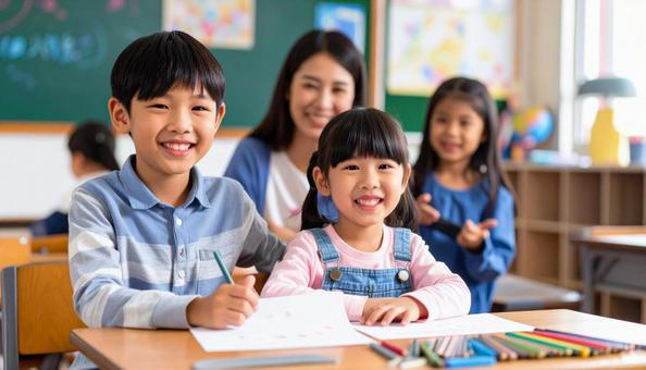 教育 英会話教室でレッスンを受ける子供 教育 英会話教室でレッスンを受ける子供の写真