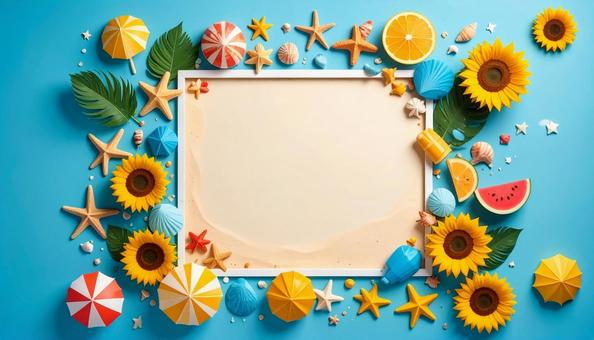 夏イメージのフレーム 夏イメージのフレームの写真
