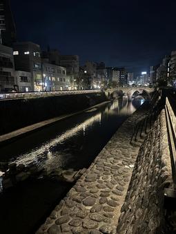 夜の眼鏡橋　長崎 中島川の写真
