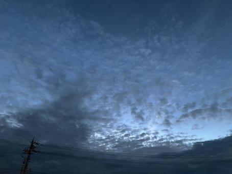 曇り空、夕空、雲 曇り空、夕空、雲の写真