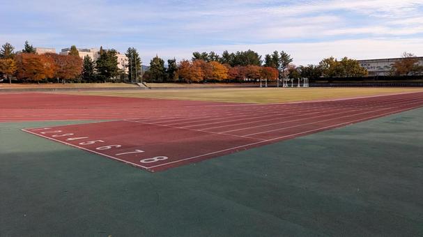 陸上競技場のトラック 陸上部,トラック,ランニングの写真素材