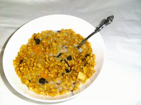 シリアルグラノーラ　朝食　フルーツ シリアル,グラノーラ,朝食の写真素材