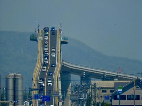 島根県　江島大橋 江島大橋,ベタ踏み坂,坂道の写真素材