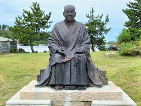 福井県 蓮如の里 汀公園 蓮如像2 福井県 蓮如の里 汀公園 蓮如像2 福井県,あわら市,吉崎御坊の写真素材