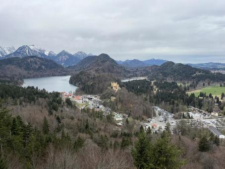 ホーエンシュヴァンガウ ホーエンシュヴァンガウ ホーエンシュヴァンガウ,湖,山の写真素材