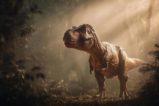 ジャングルに立つティラノサウルス ジャングルに立つティラノサウルスの写真
