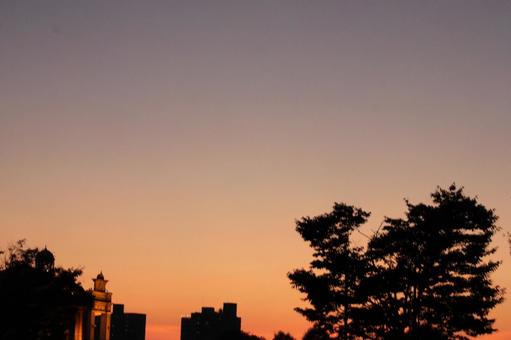 夕焼けの街並み2 夕焼け,夕暮れ,夕日の写真素材