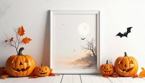 ハロウィンの飾りのフレーム ハロウィンの飾りのフレームの写真