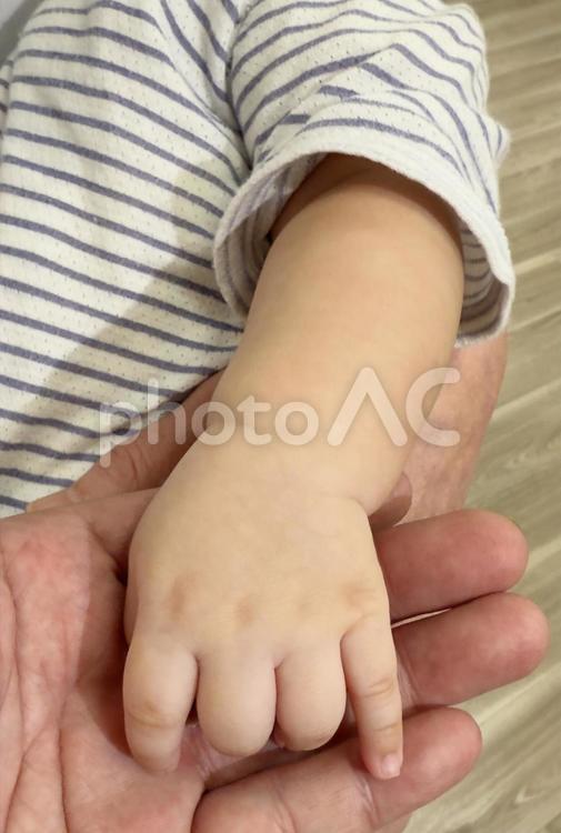 赤ちゃんの紅葉のような小さな手 赤ちゃん,手,出産の写真素材