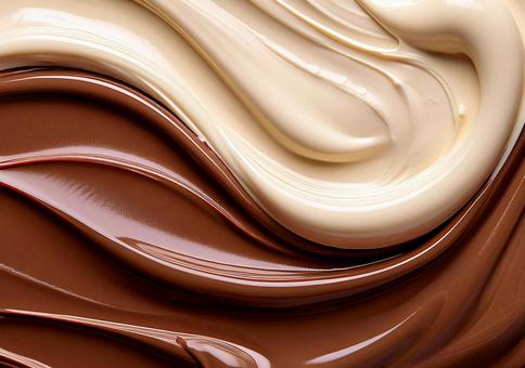 ホワイトとミルクが混ざる甘美な流れの写真