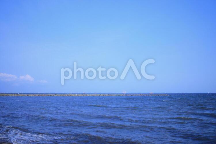 青い海と空 海,東京湾,夏の写真素材