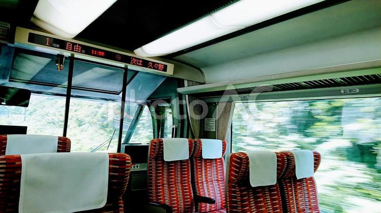 特急ひだ　キハ85系　車内 特急,鉄道,特急ひだの写真素材