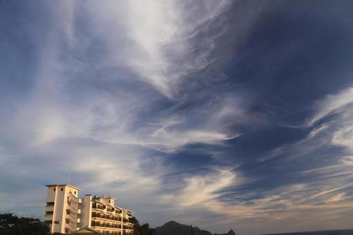 A beautiful sunset from Nishiizu hot spring town, JPG