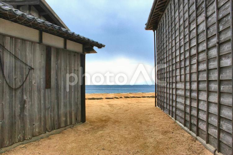 香川　小豆島　向こうの海 小豆島,海,空の写真素材