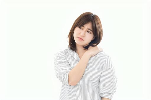 若い女性 ネガティブイメージ 肩凝り 若い女性 ネガティブイメージ 肩凝りの写真