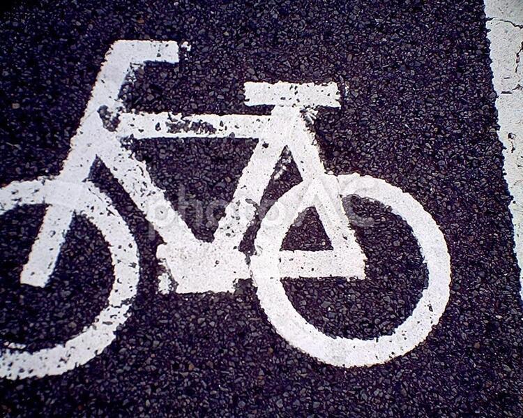 自転車マーク 道路,自転車,マークの写真素材