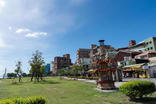 晴れ渡る台湾の淡水老街 晴れ渡る台湾の淡水老街 淡水,台湾,台北の写真素材