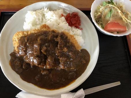 カツカレー カツカレー カツカレー,カレー,カレーライスの写真素材
