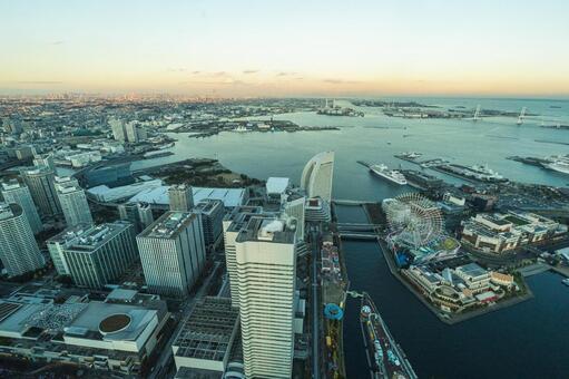 ランドマークタワーからのみなとみらい みなとみらい,繁華街,デートスポットの写真素材