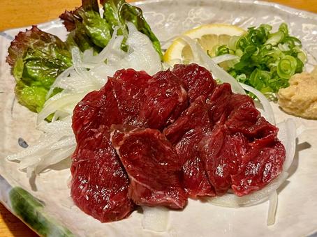 馬刺し 桜肉,馬刺し,馬の写真素材