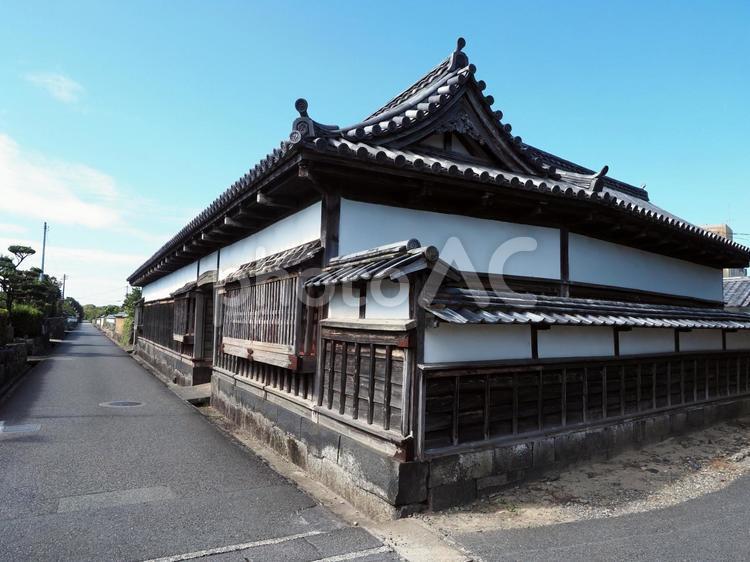 萩市堀内の武家屋敷のある風景 武家屋敷,城下町,風景の写真素材