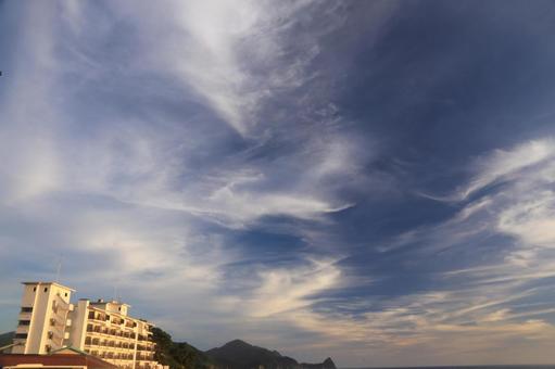 A beautiful sunset from Nishiizu hot spring town, JPG