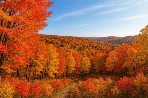 晴れた秋の風景の写真