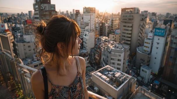夏の終わりを感じる都会の黄昏時 夏の終わりを感じる都会の黄昏時の写真