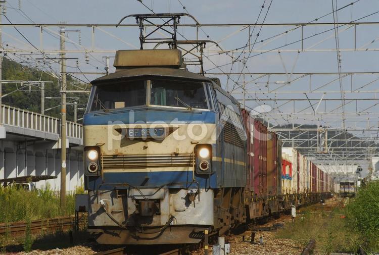 EF66　電気機関車　貨物列車 鉄道,電車,線路の写真素材