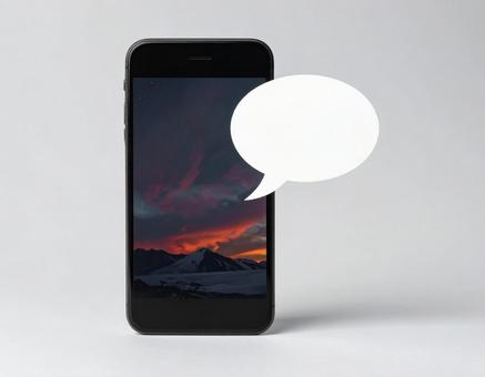 スマートフォンに吹き出し スマートフォンに吹き出しの写真