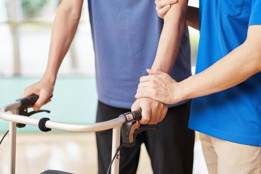 Elderly people walking with walking assistance, JPG Elderly people walking with walking assistance, JPG