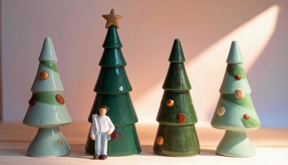 クリスマスツリーの置物 クリスマスツリーの置物の写真