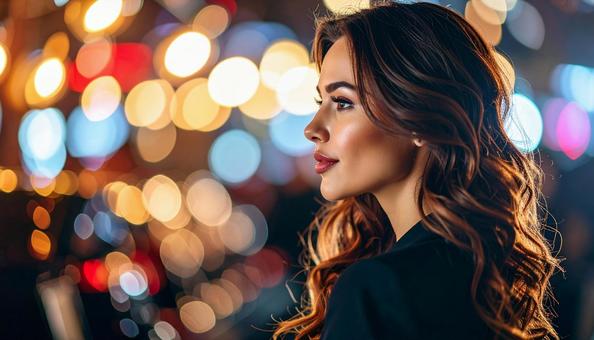 美しい外国人女性の横顔のポートレート 美しい外国人女性の横顔のポートレートの写真