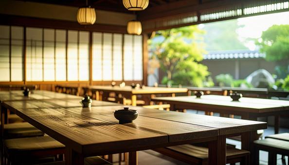 開店前の無人の居酒屋の写真