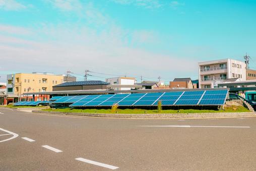【福井】敦賀駅の周辺にあるソーラーパネル 敦賀駅,敦賀,福井の写真素材