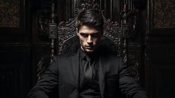 椅子に座る男性の威圧感の写真