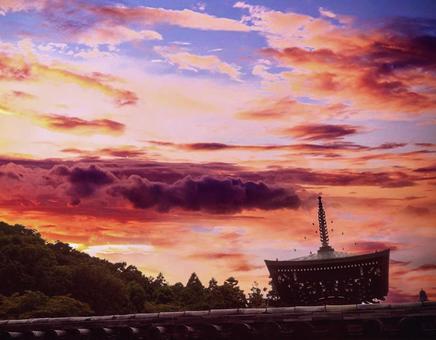 田舎の夕暮れ 田舎の夕暮れ 夕焼け,秋,空の写真素材